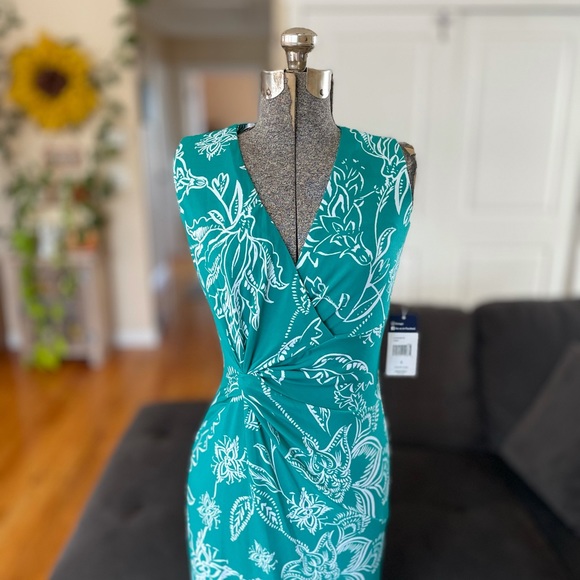 6 CHAPS BOHEMIAN TEAL MAXI DRESS - Picture 4 of 7